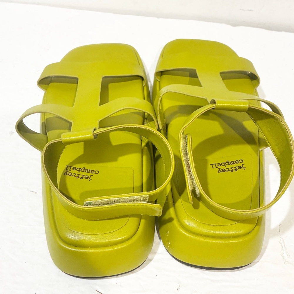 Jeffrey Campbell Devis Bolo Sandals‎ in Green Chartreuse Size 7 - Picture 4 of 6